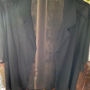 Polyester silky feel black blouse - gently used